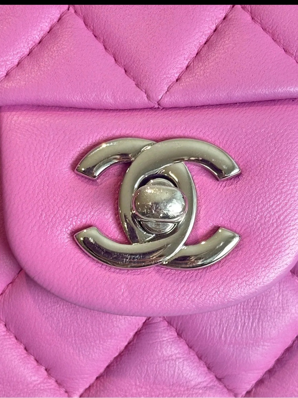 Chanel Pink Quilted Lambskin Classic Flap Bag vintage pink magenta - Picture 7 of 7